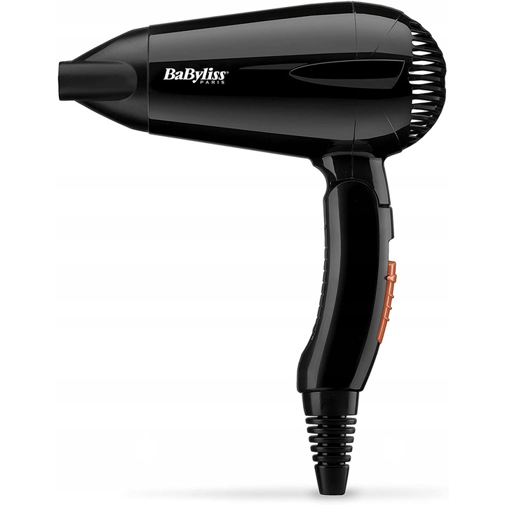 Сешоар Babyliss Travel Dry 2000, 2 скорости, 2 температури, черен, 20x22.5x9см