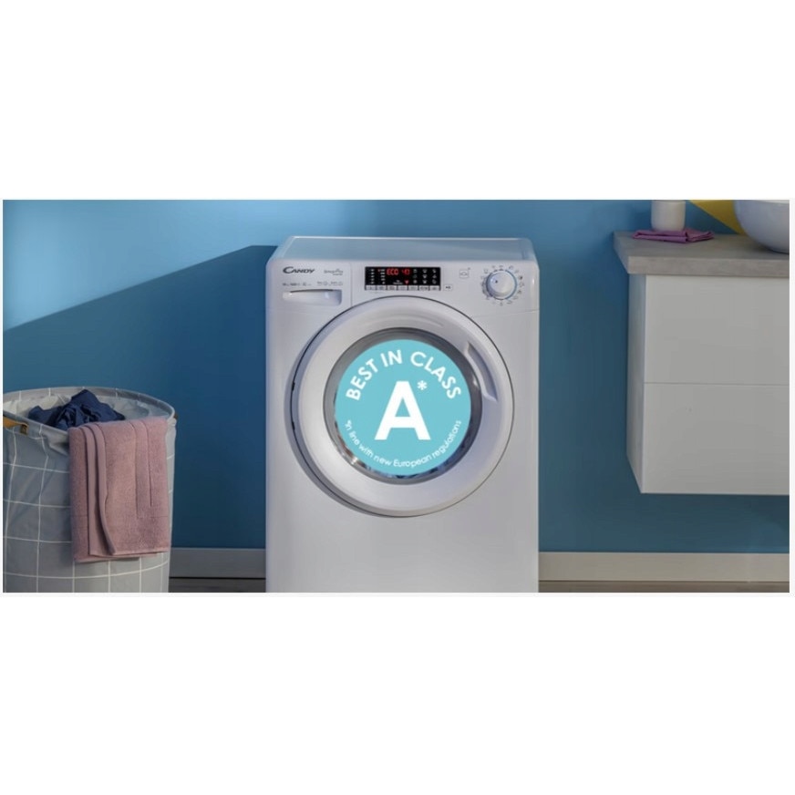 Masina de spalat rufe Candy Smart Pro Inverter 8kg Slim 16 programe, alb, 85x60x54cm