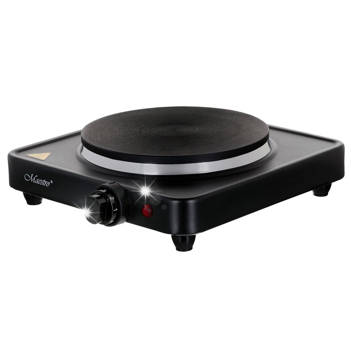 Преносим електрически котлон, Maestro, 1 око, 1500W, черен, 185мм