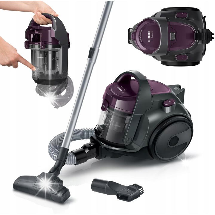 Прахосмукачка Bosch BGC05AAA1 compact, без торба, 700W, система EasyStorage, 4.4кг, 314x268x381мм