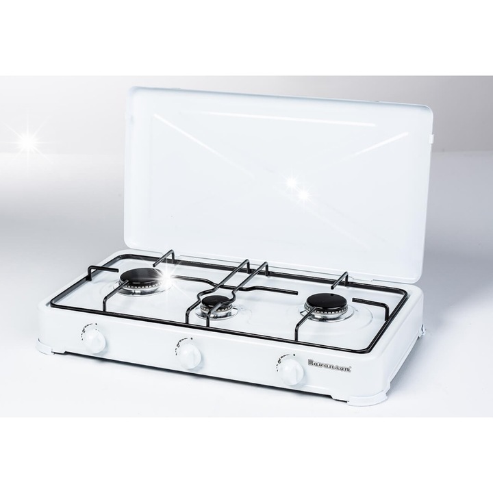 Газов котлон Ravanson K-03T, 3 горелки, бял, 602x370x103 мм