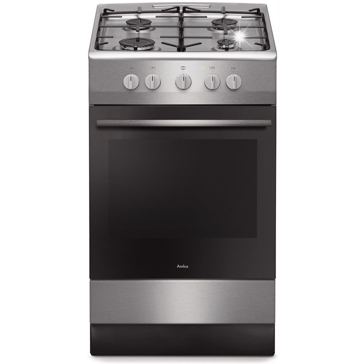 Газова печка Amica 57GGH1.23OFP, инокс, 50см, 58л