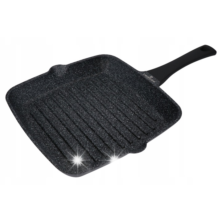 Грил тиган Zwieger Black Stone 28см, гранит, черен, със здравословна възможност за готвене