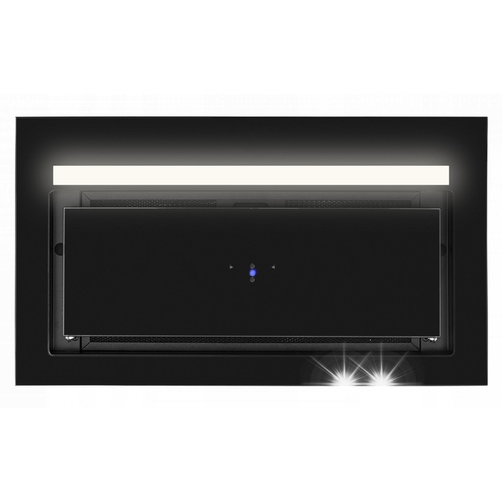 Вграден абсорбатор Ciarko Design Aura 55, 680m3/h, 166W, LED осветление, черен, 280x550/740x290мм