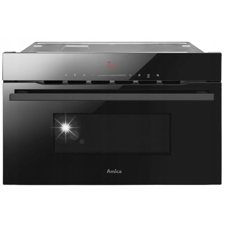 Cuptor cu microunde Amica 34l 900W, negru, cu grill, interior inox