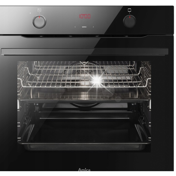 Електрическа фурна, Amica ED37612B X-TYPE STEAM, 77L, черна, 11 функции, SoftSteam