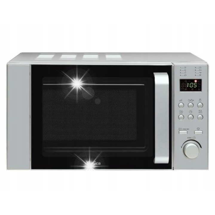 Cuptor cu microunde Amica 700W 20L, MultiWave, 6 nivele de putere, argintiu, 45.2x35.5x26.3cm