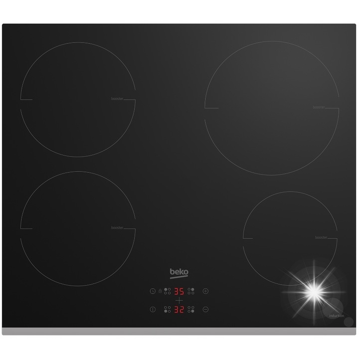 Електрически котлон Beko, индукционен, 4 зони, 60 см, черен