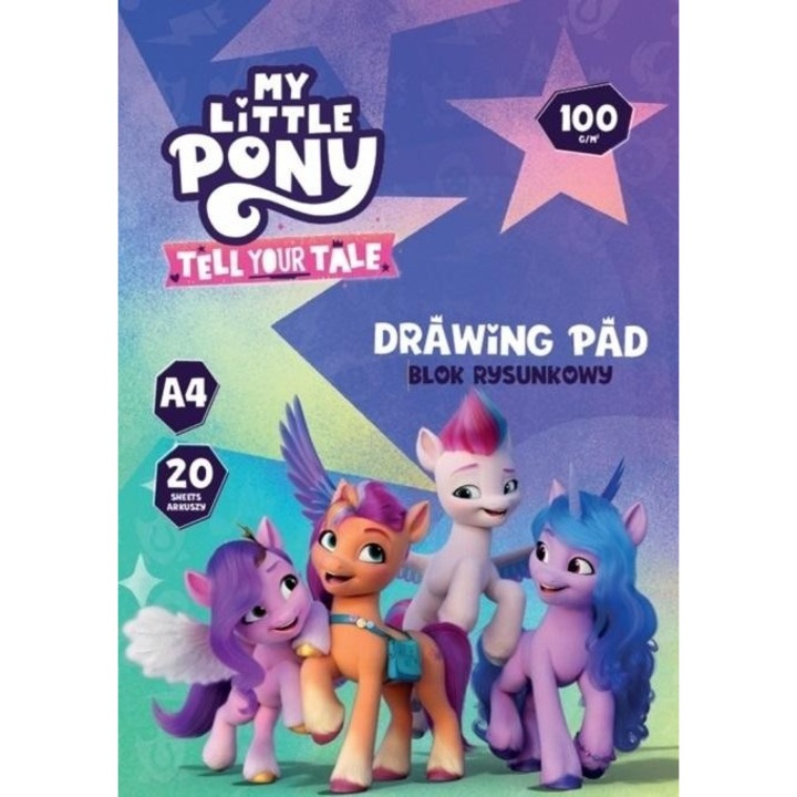 Bloc de desen, A4 My Little Pony, 20 foi, set 10 bucati, ASTRA papiernicze