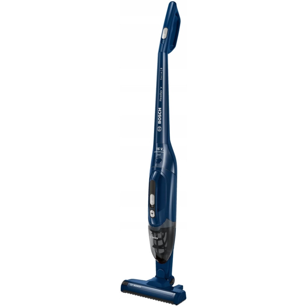 Aspirator vertical Bosch BBHF216 2 în 1, 16V, capacitate 0,6l, albastru, dimensiuni 1160x265x165mm
