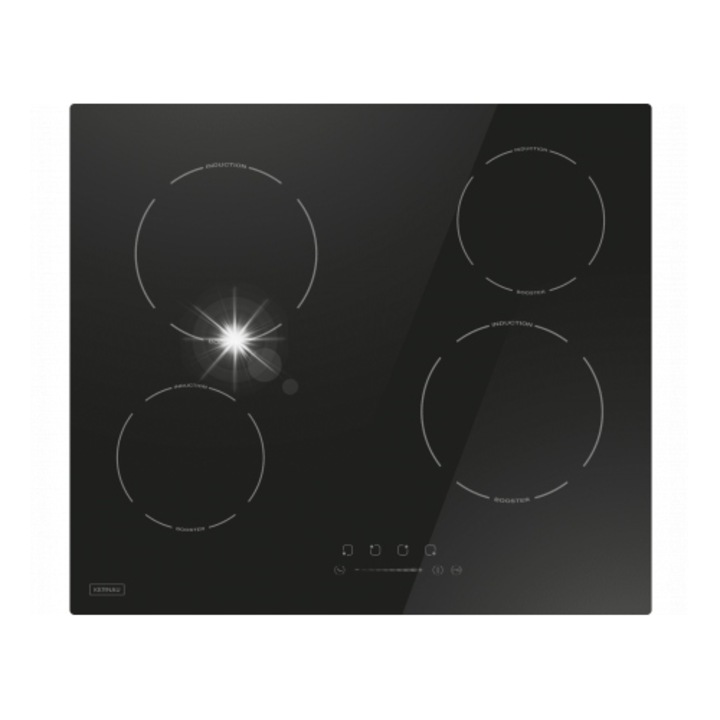 Вграден електрически котлон Kernau KHC 6412, 4 зони за готвене, тъч контрол, 59x52 см, черен