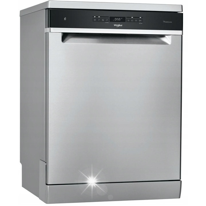 Съдомиялна машина Whirlpool, 14 комплекта, инокс, с трета кошница, технология PowerClean Pro