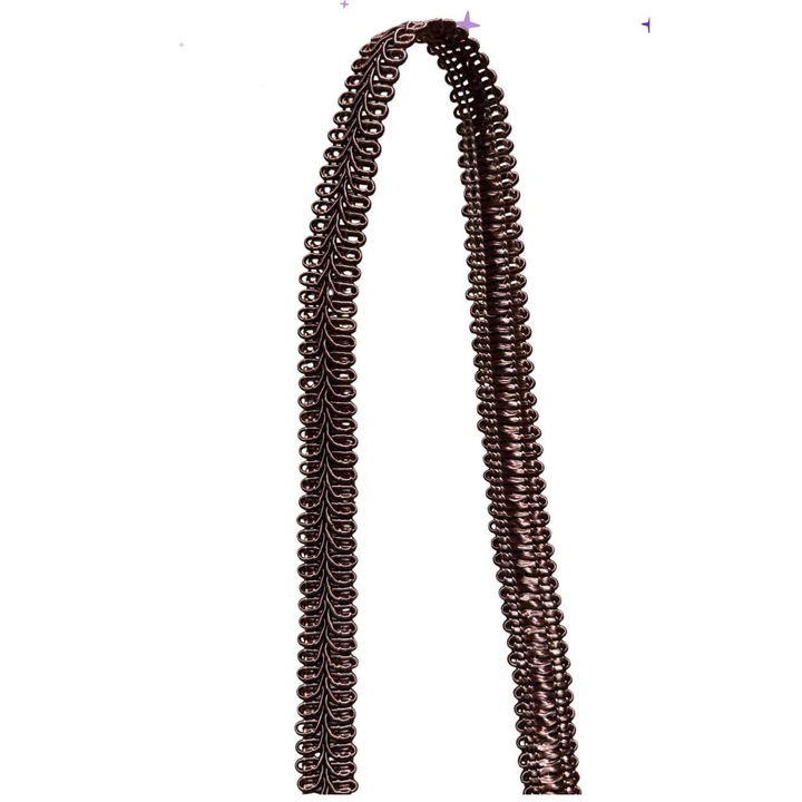 Galon decorativ maro, 13 mm latime, vascoza si bumbac, la metru liniar