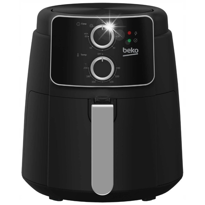 Фритюрник с горещ въздух Beko FRL2242B 1500W, капацитет 3,9л, регулируема температура 80-200°C, черен