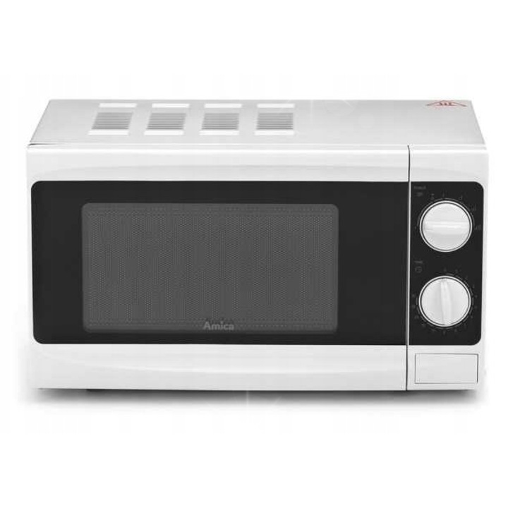 Cuptor cu microunde Amica 700W 17L alb, control mecanic, functii de dezghetare