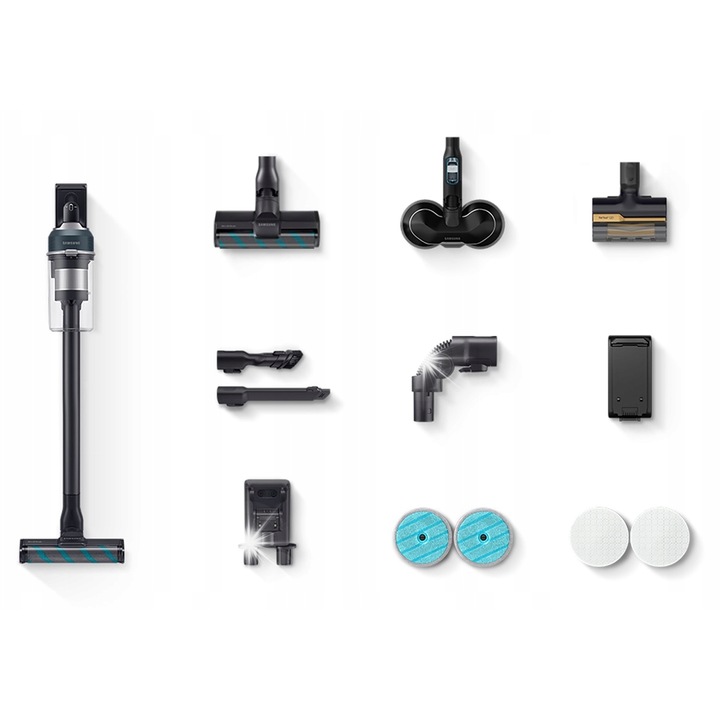 Вертикална прахосмукачка Samsung Jet 85 Premium, 580W, 0.8л, черна, с функция за мокро почистване, без торба