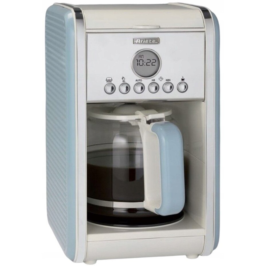 Cafetiere ARIETE, model VINTAGE, 1100W, nuanta albastra, 21x23,5x34,5cm, capacitate 12 cafele