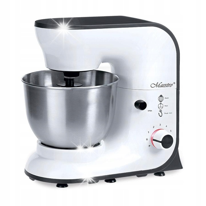Кухненски робот Maestro MR-559, 1000W, 4л, бял, 3 приставки