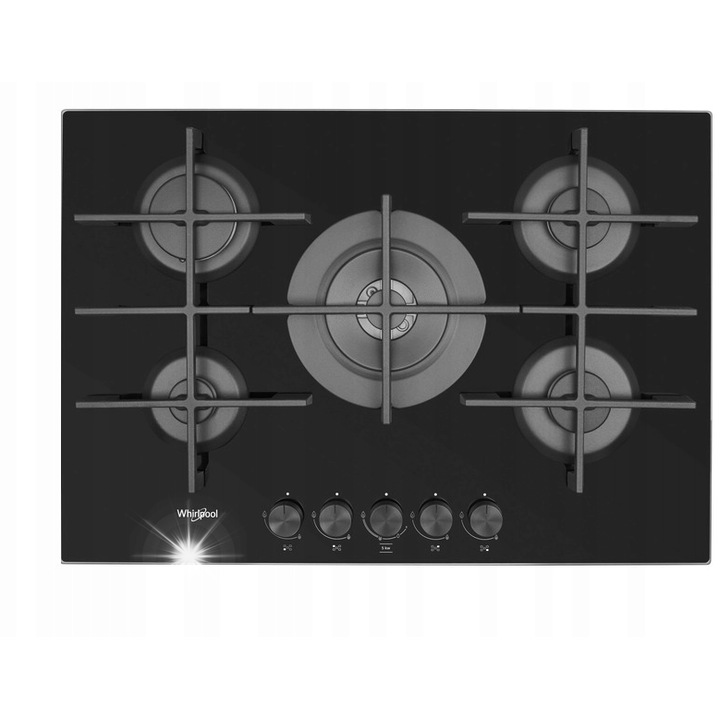 Газов плот с 5 горелки Whirlpool AKWL 728/NB, 73x51x5.1см, за вграждане