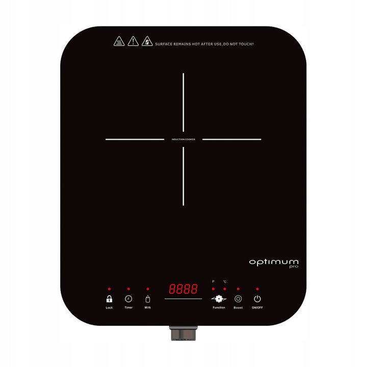 Електрически котлон, Optimum, 1800W, черен, с функция за разпознаване на съдове, размер 19см