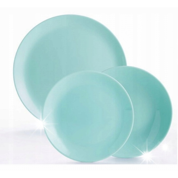 Комплект за хранене Luminarc Diwali 18 части, тюркоаз, за 6 души, устойчиво стъкло