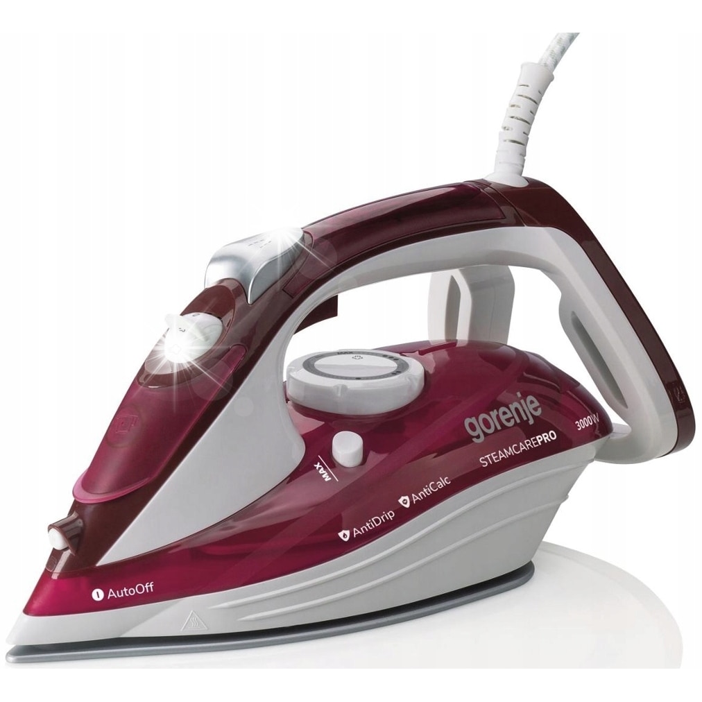 Fier de Calcat GORENJE SIH3000RBC, 3000W, 105g/min, 350ml, Talpa Ceramica, Visiniu-Alb