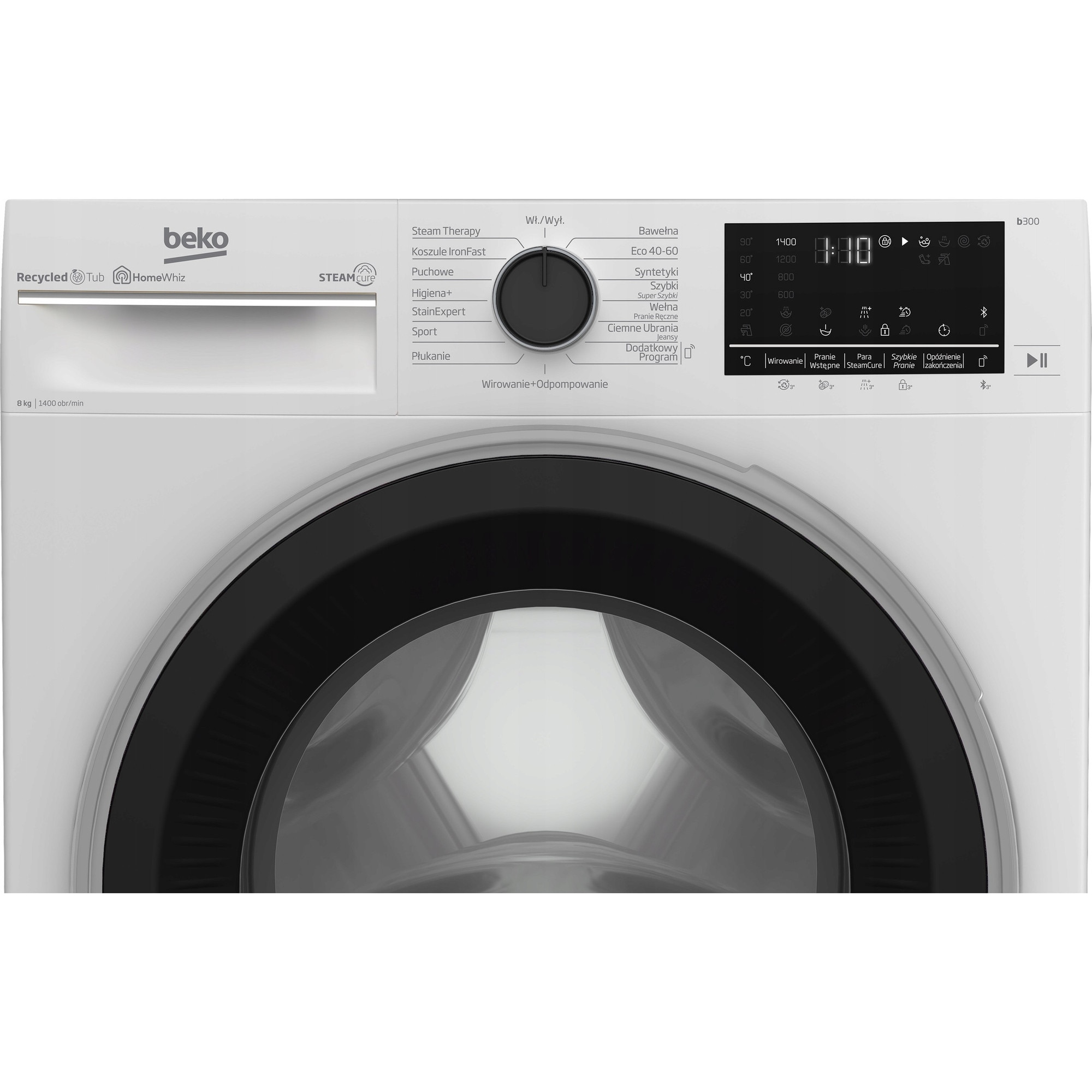 Masina de spalat rufe Beko 8 kg 1400 rpm, alb, 60x55x84cm