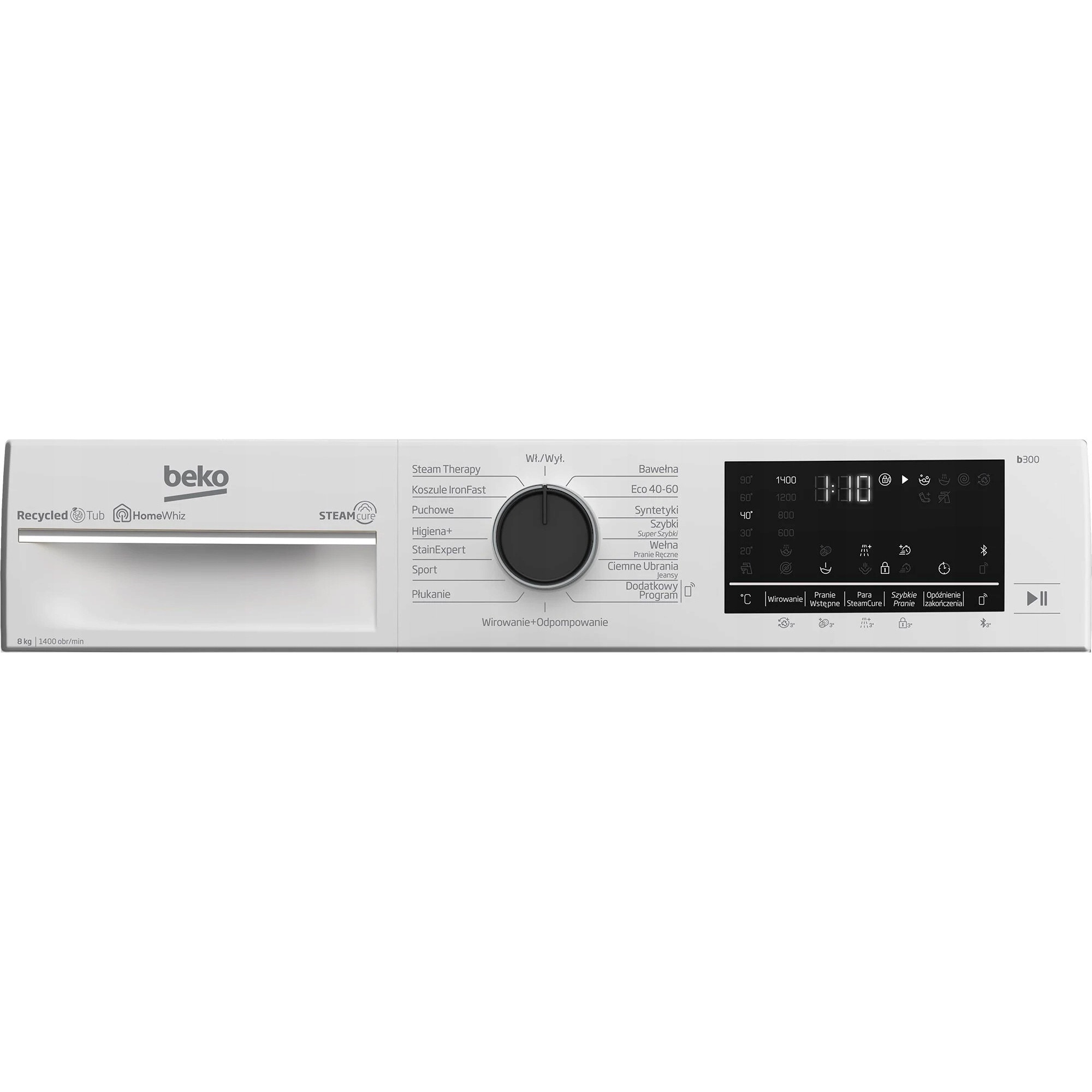 Masina de spalat rufe Beko 8 kg 1400 rpm, alb, 60x55x84cm