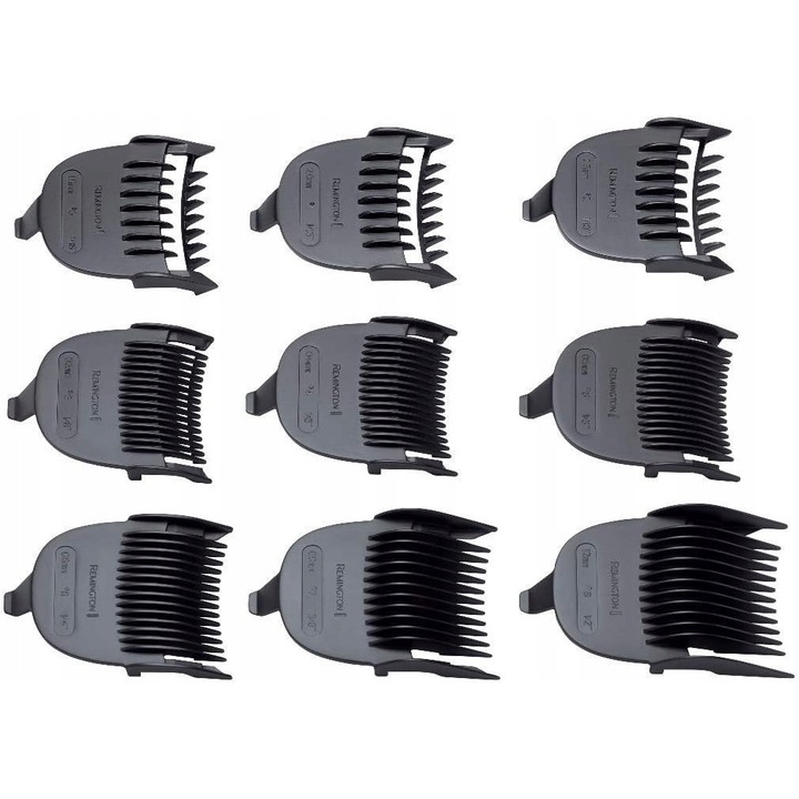 Aparat de tuns Remington, 9 piepteni, negru/argintiu, functie de spalare sub apa, acumulator 40 min