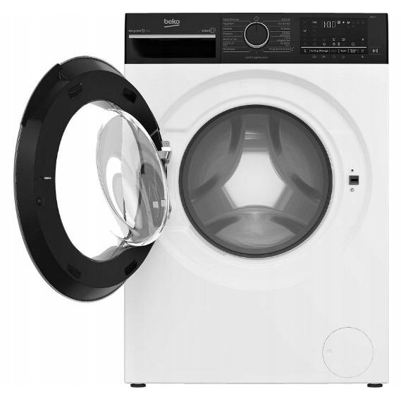 Masina de spalat rufe Beko B3WFU510415WBPBS, 10 kg, 1400 rpm, alb-negru, 55,3x60x84,5 cm, 15 programe