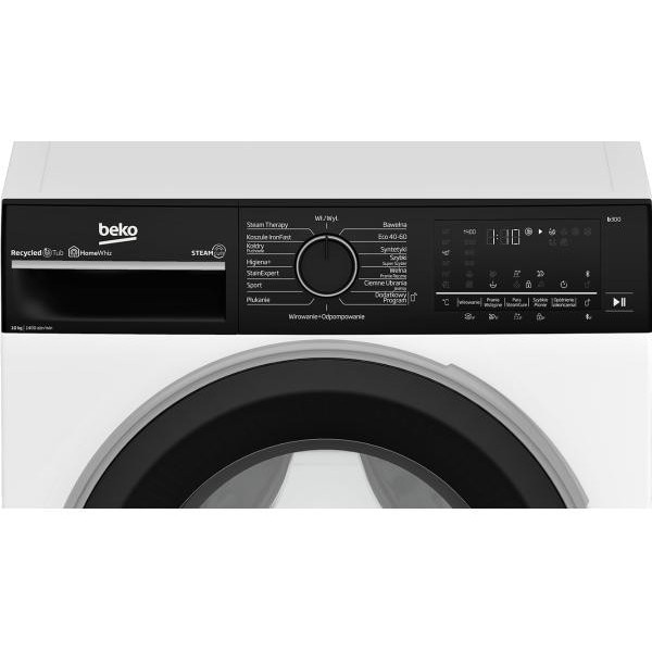Masina de spalat rufe Beko B3WFU510415WBPBS, 10 kg, 1400 rpm, alb-negru, 55,3x60x84,5 cm, 15 programe