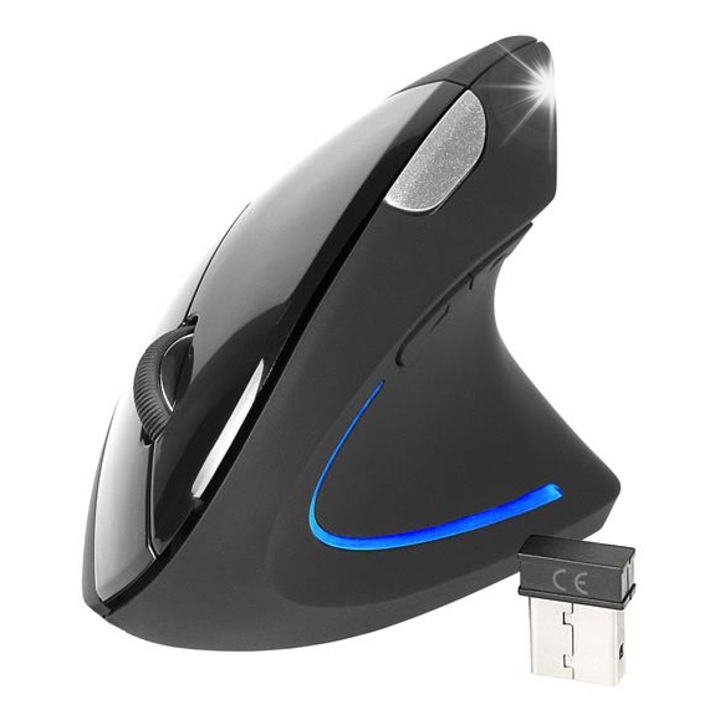 Mouse wireless, Tracer Flipper, senzor optic, 6 butoane, negru
