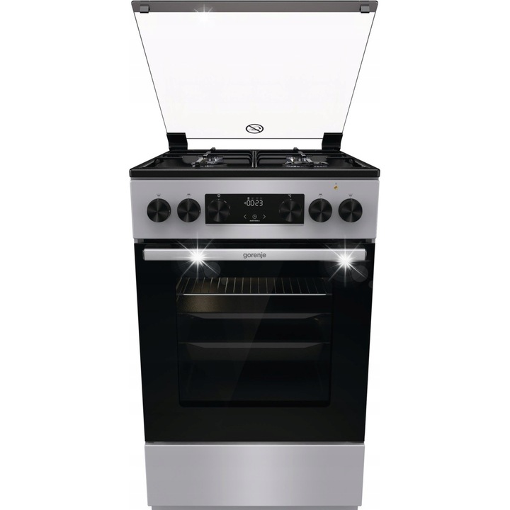 Газово-електрически котлон Gorenje GK5C41SJ, 4 горелки, инокс, 62л, 85x50x59.4см