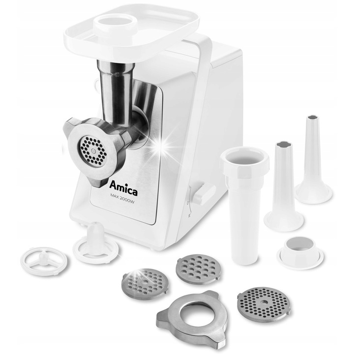 Месомелачка Amica MM 3012, 2000W, 2.7 кг/мин, бяла, с функция реверс