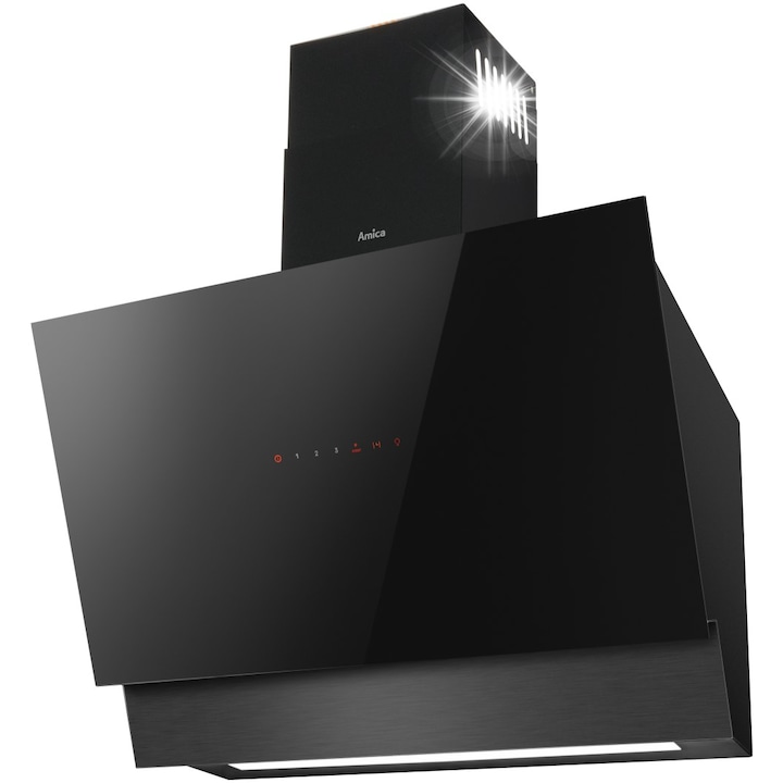 Абсорбатор Amica OKC6651BIS HC, 60см, 4 степени на мощност, LED осветление, черен