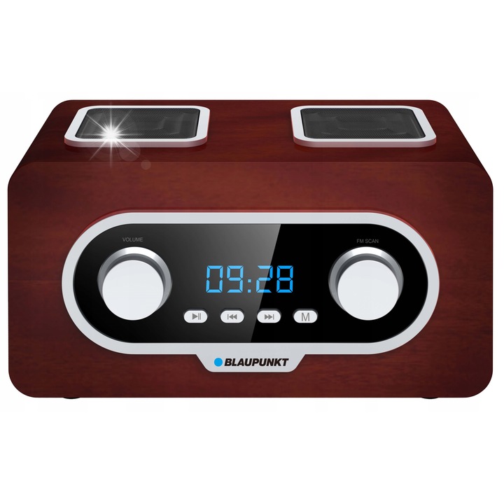 Преносимо радио, Blaupunkt PP5.2BR FM, USB, AUX, ретро стил, тъмно дърво