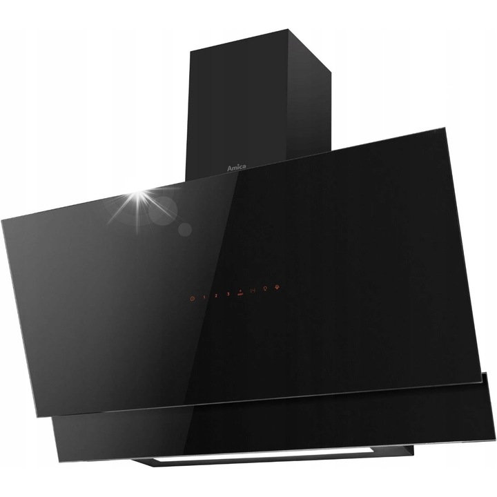 Аспиратор Amica 90см, 662м3/ч, LED 7W, черен, регулируема височина 78-97см
