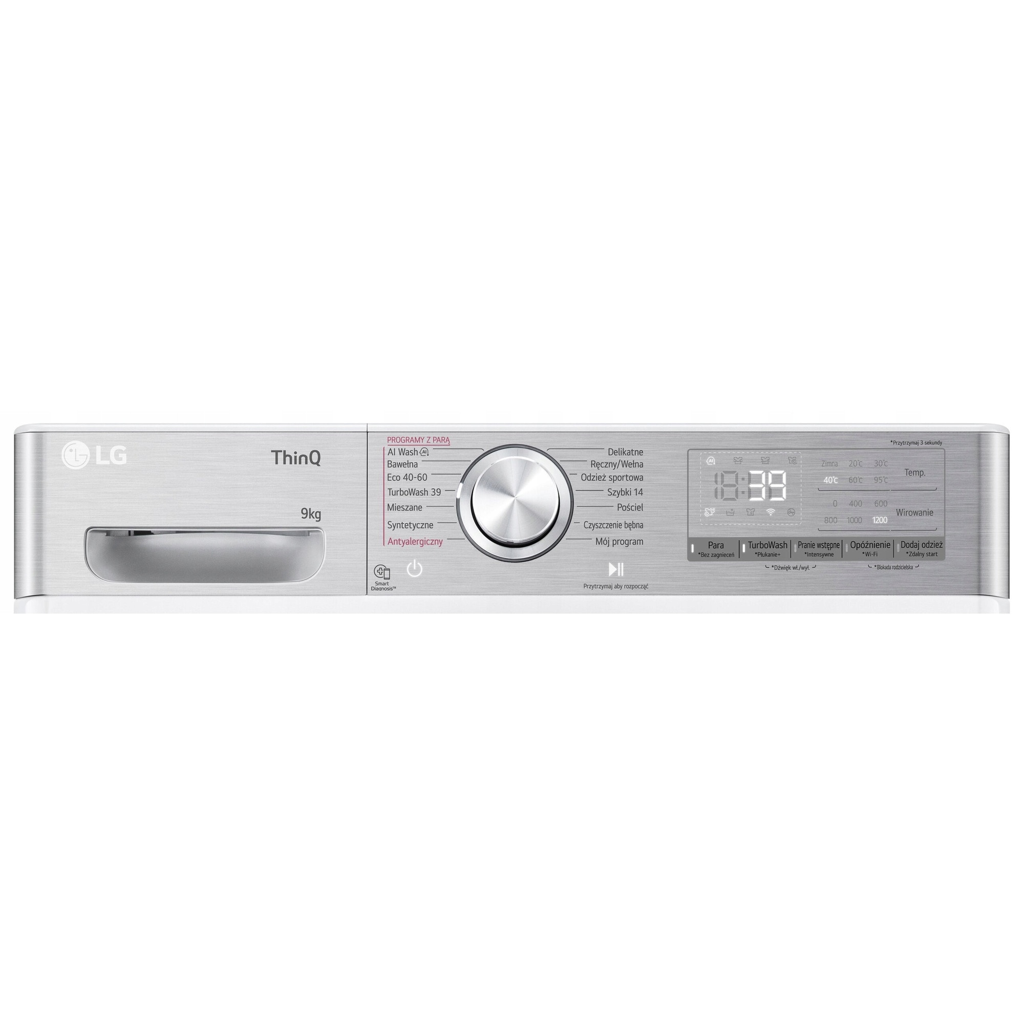 Masina de spalat rufe, LG F2W9S902W 9kg, 1200 rpm, alb, 60x47.5x85cm