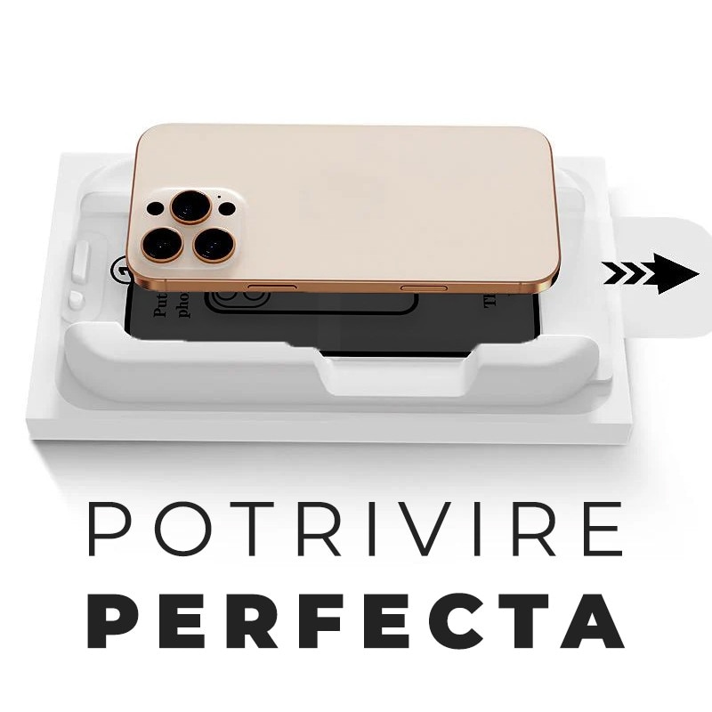 Folie Sticla Privacy pentru iPhone 17 Pro Max cu aplicator Daden MagicBox, Full Cover, Protectie Profesionala, Ultra Rezistenta, Calitate Premium, Margini negre