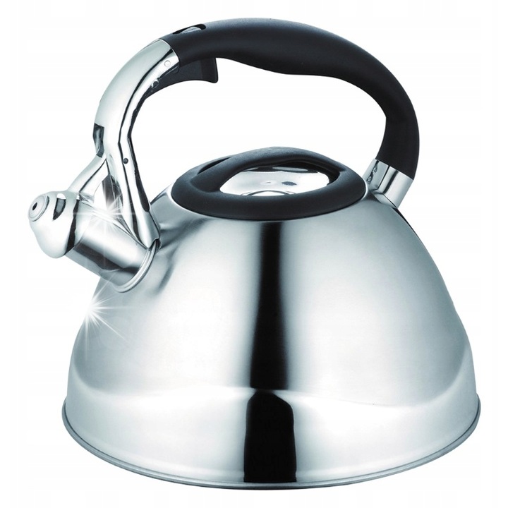 Чайник от неръждаема стомана Maestro 3л, капсуловано дъно, Cool-touch дръжка, за всички видове котлони