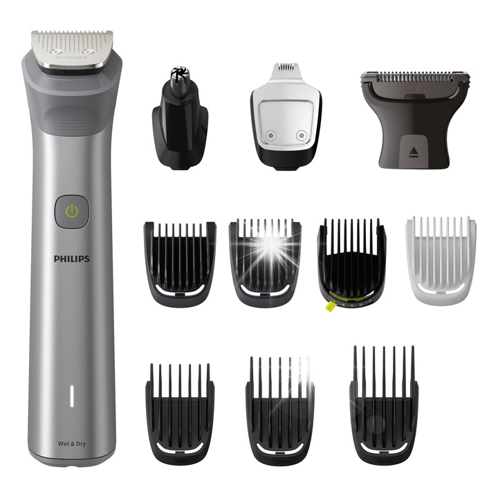 Машинка за подстригване, Philips MG5940/15, комплект 12 аксесоара, инокс, 120 мин автономност