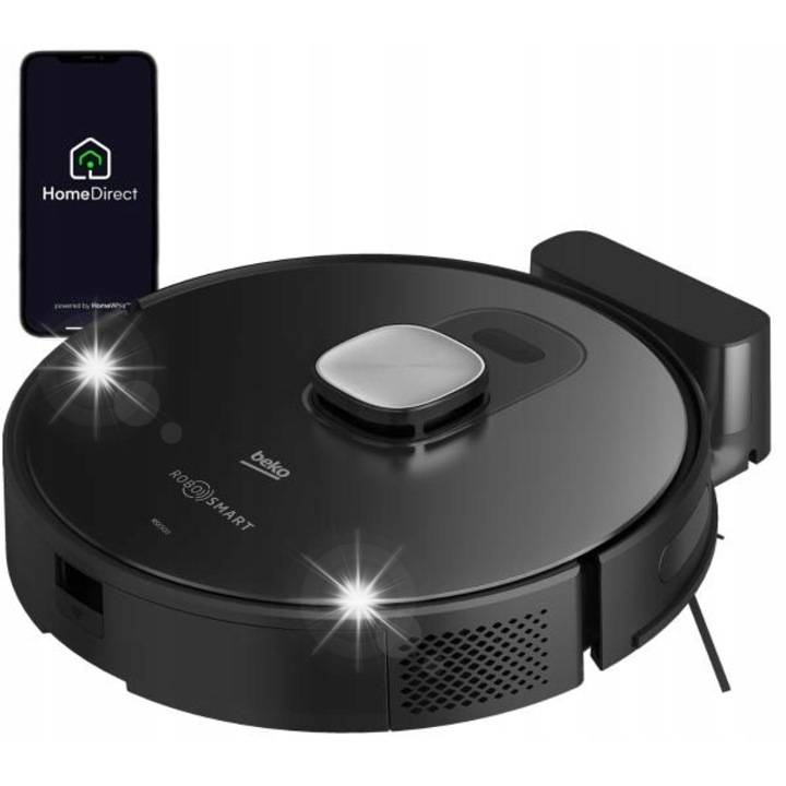 Aspirator robot BEKO RoboSmartPro VRR84314VB, mapare, control prin smartphone, negru, 34x9.5cm