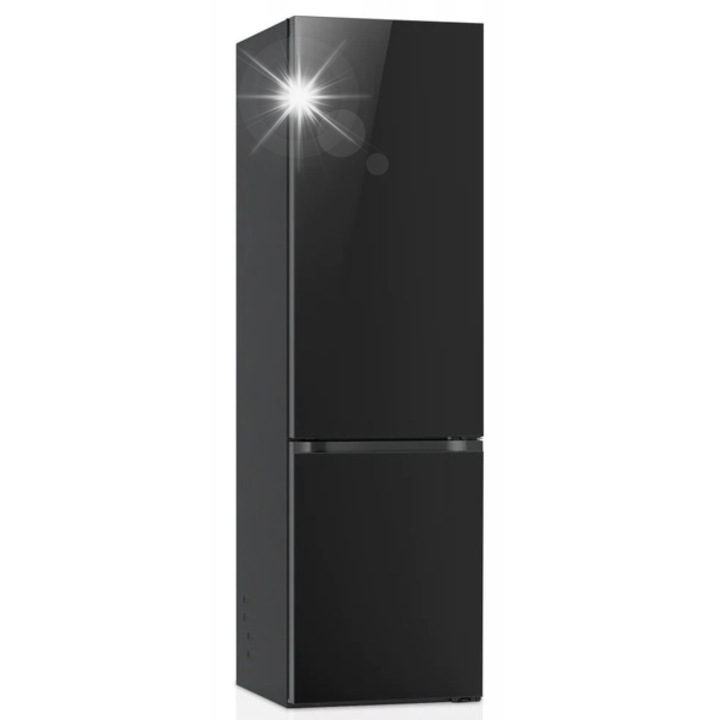 Комбиниран хладилник, LG, 387л, No Frost, 2 врати, черен, 60см, LED