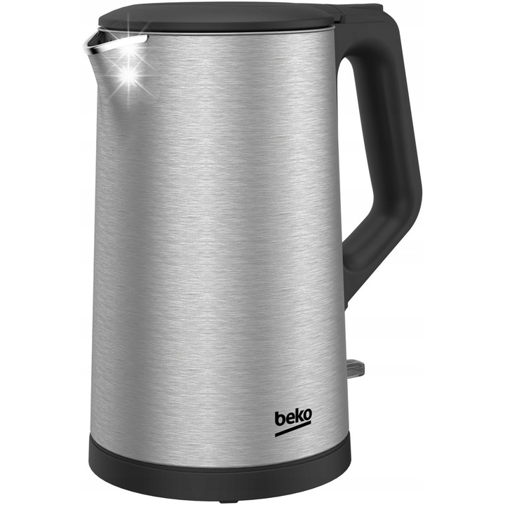 Fierbator electric, Beko, model WKM 7322 I, capacitate 1,7L, putere 2200W, inox, fara fir