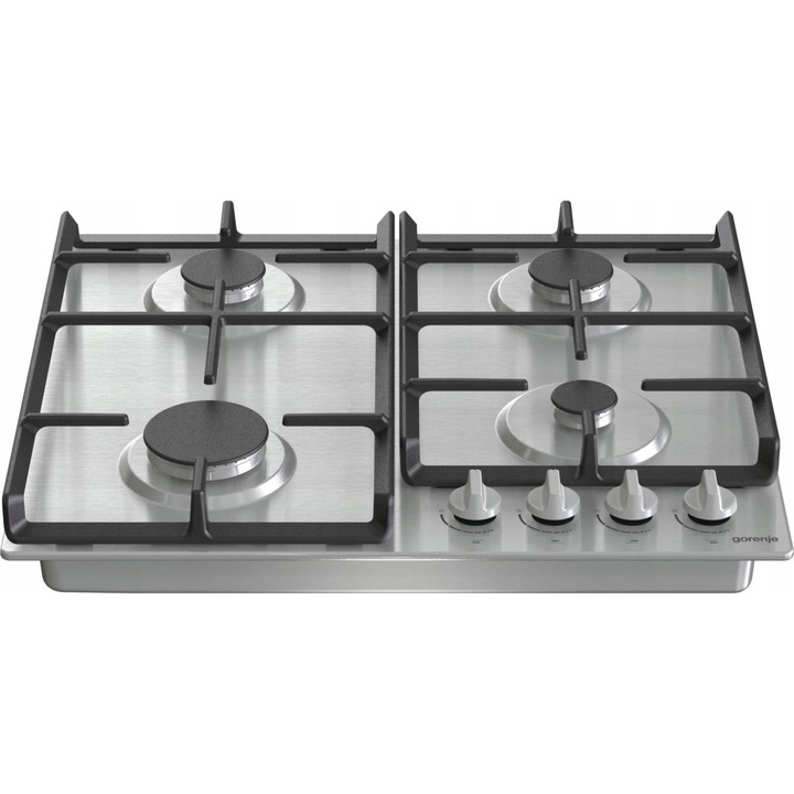 Газов плот, Gorenje G641EX, с чугунена скара, модерен дизайн, инокс, 60x50см