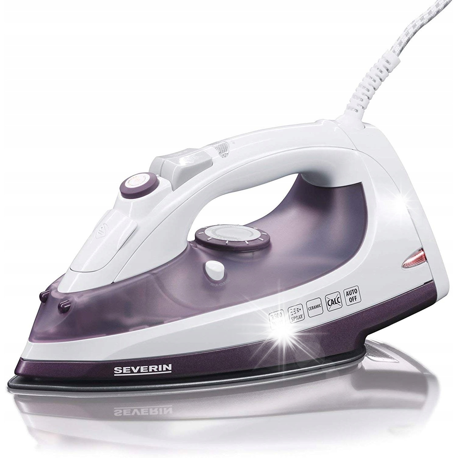 Fier de calcat cu abur Severin BA 3210, 2500W, capacitate 330ml, violet, sistem anti-calcar