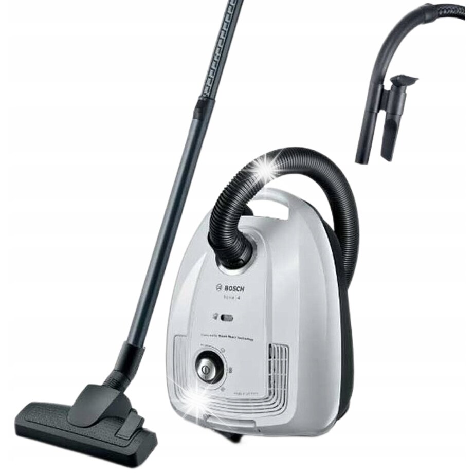 Aspirator cu sac Bosch BGL 38WH2, 600W, filtru HEPA, alb, 10m raza de actiune