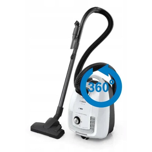 Aspirator cu sac Bosch BGL 38WH2, 600W, filtru HEPA, alb, 10m raza de actiune