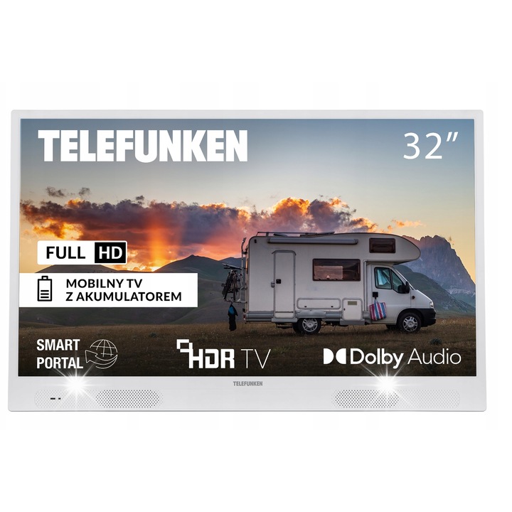 Телевизор Smart Telefunken 32", Full HD 1920x1080, HDR10, DLED, комплект със стойка