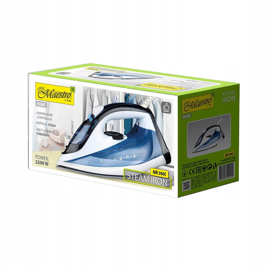 Fier de calcat cu abur Maestro MR-306C, 2200W, ceramica, 28x11,8x15cm